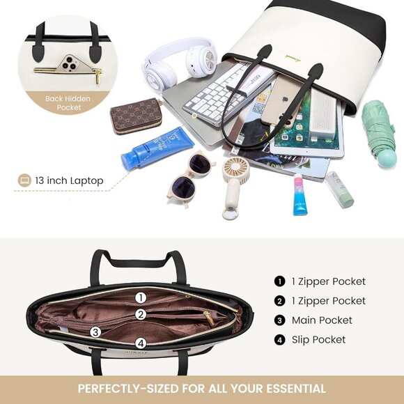 Purse and Wallet Set for Women Handbag 3Pcs Canvas Tote Satchel Purses Ladies Sh - Picture 3 of 7